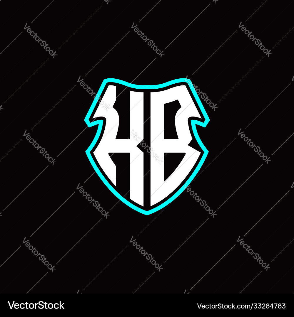 Kb initial logo design with a shield shape Vector Image