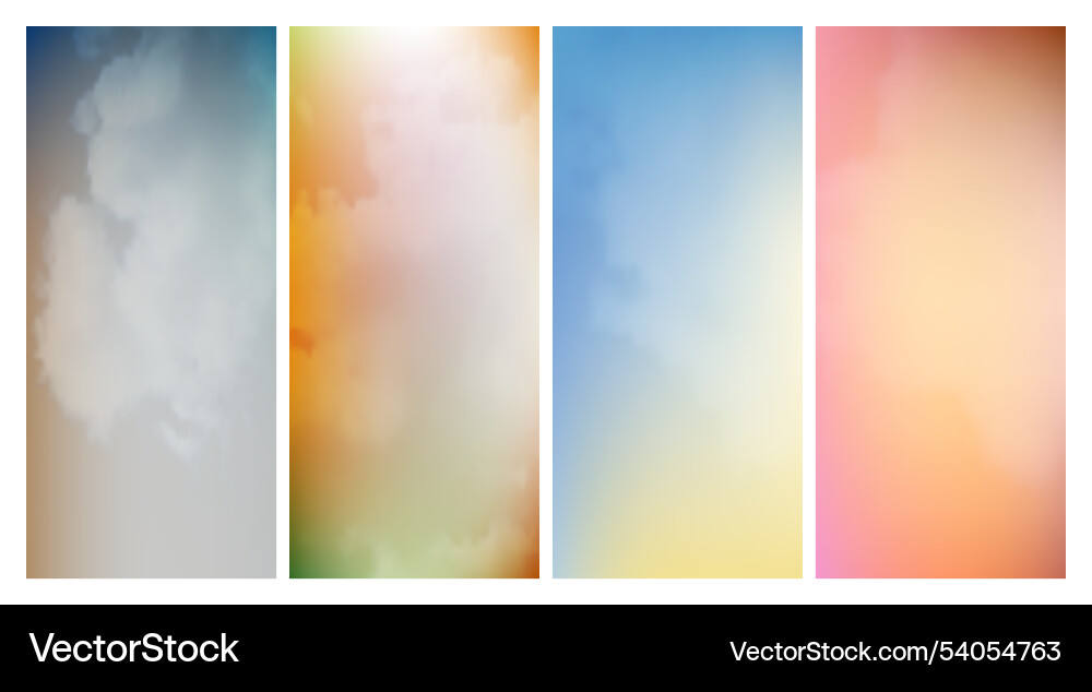 Modern colorful gradient background with clouds Modern colorful gradient background with clouds Vector Image