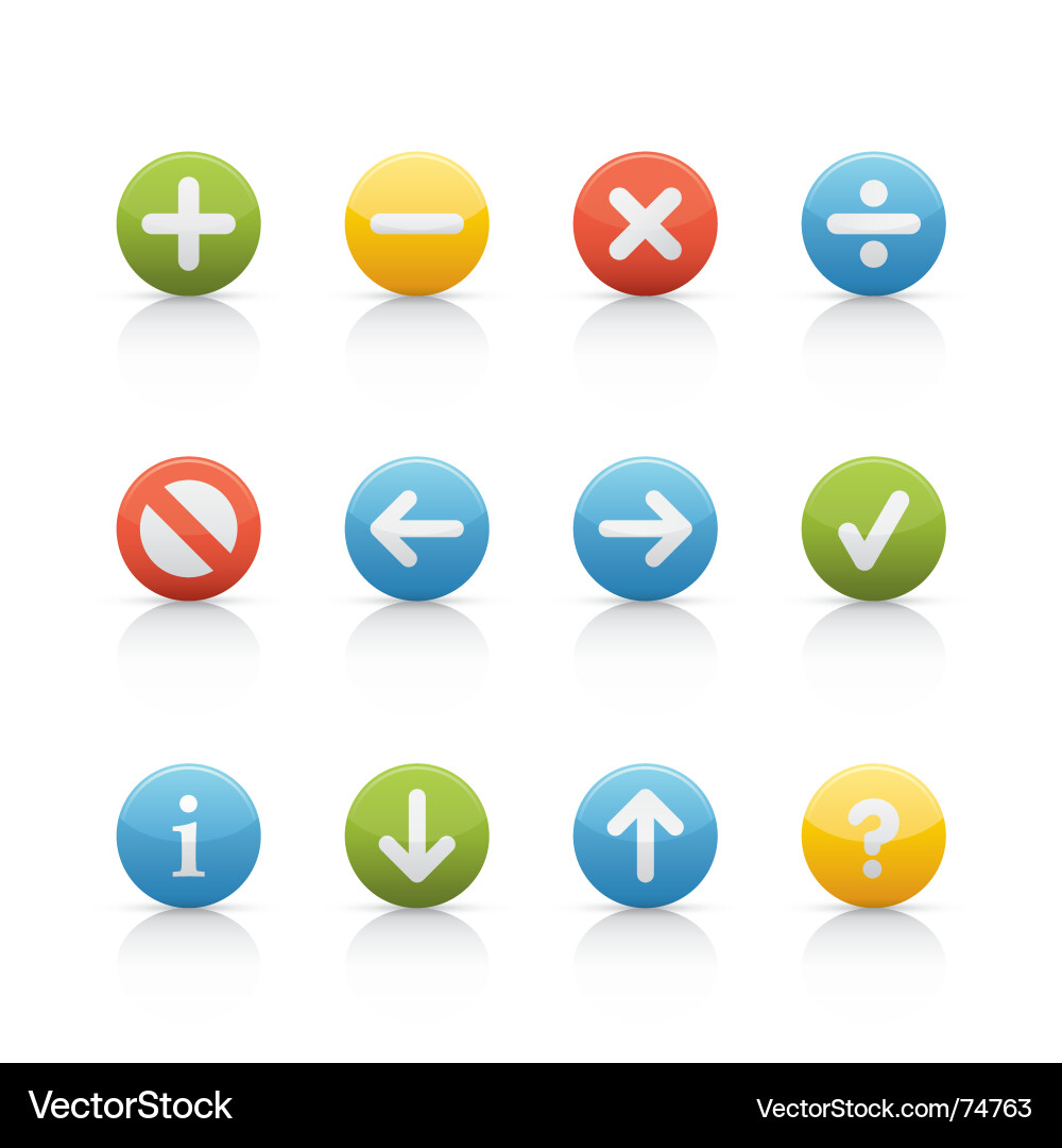 Navigation Icons - Set of Buttons vector image