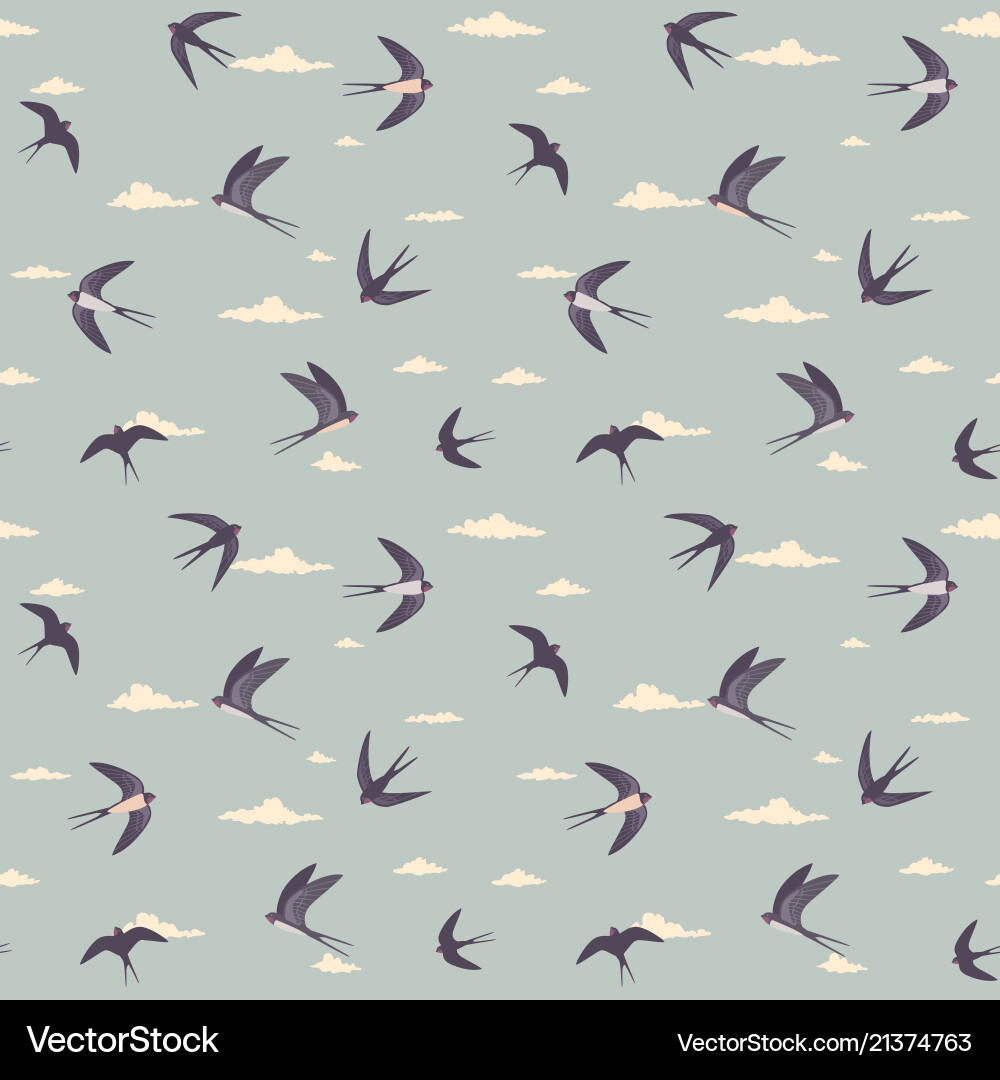 Retro Swallow Pattern vector image
