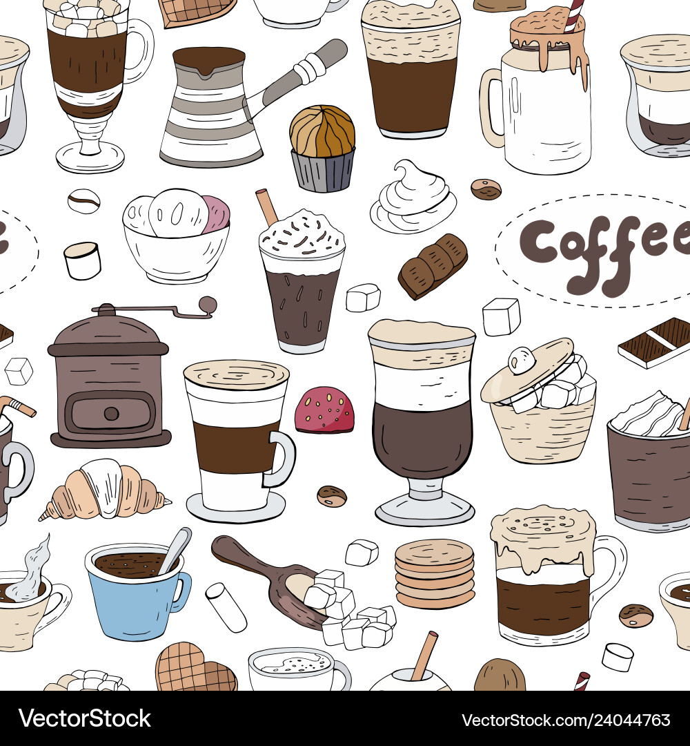 Seamless pattern with hand drawn elements Seamless pattern with hand drawn elements vector image