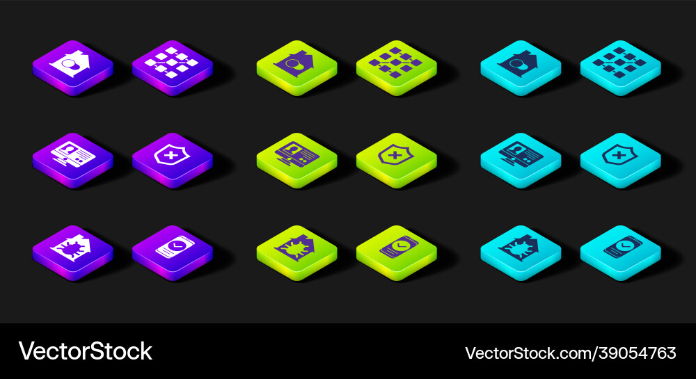 Set house system bug smartphone create account Set house system bug smartphone create account vector image