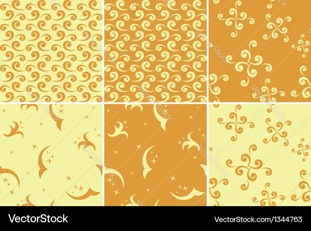 Set of light and dark yellow patterns Vector Image