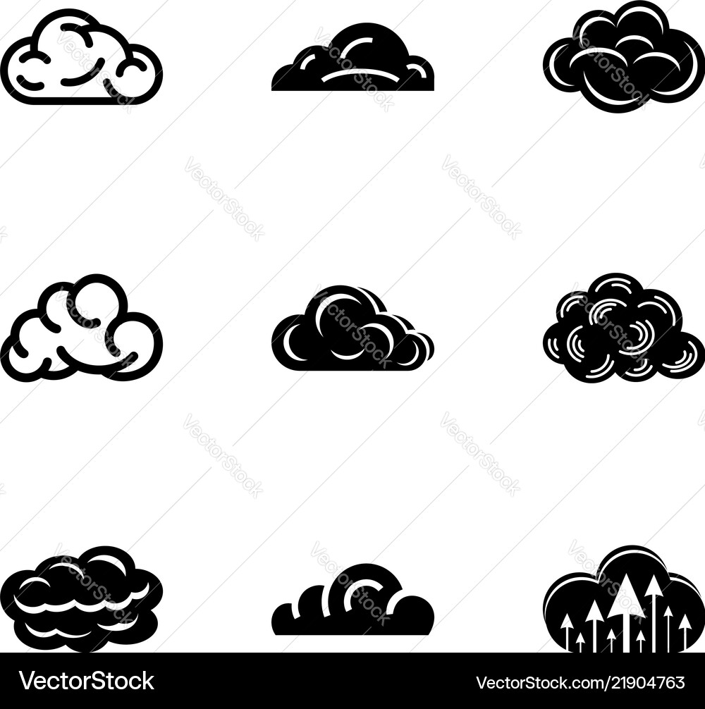 Sky icons set simple style Sky icons set simple style vector image