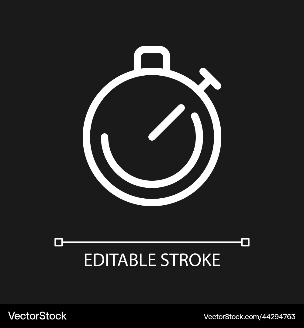 Stop watch pixel perfect white linear ui icon Stop watch pixel perfect white linear ui icon vector image