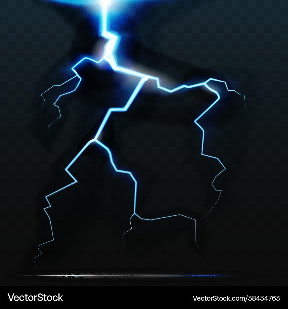 Thunder bolt lightning realistic thunderstorm Vector Image