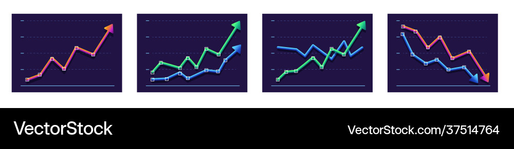 Abstract chart with two arrows moving up and down Abstract chart with two arrows moving up and down vector image