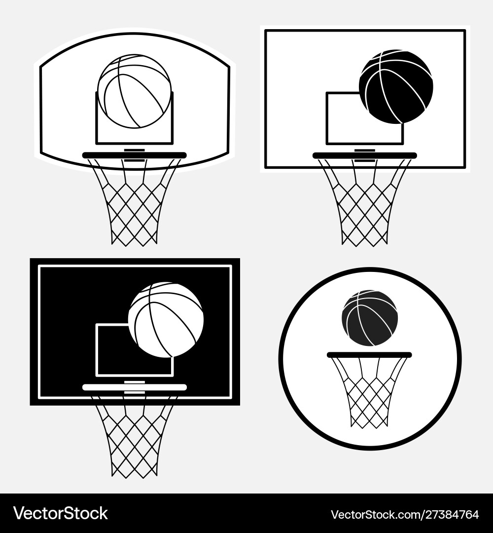 Basketball Hoop and Ball vector image