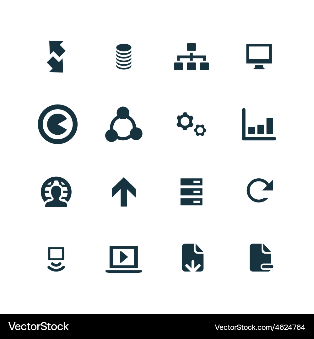 Big data database icons set vector image
