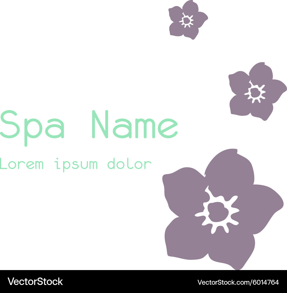 Colored background with text and spa icons Vector Image