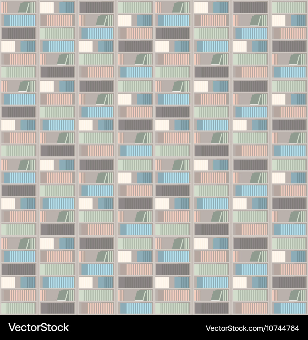 Colorful Bookshelf Pattern Vector Image