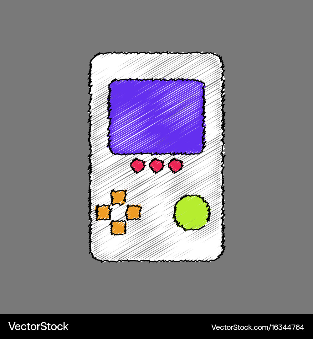 Flat shading style icon tetris portable game vector image