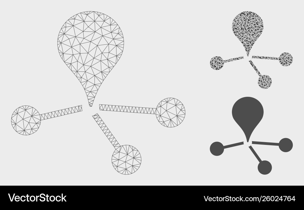 Geo network mesh model and triangle Geo network mesh model and triangle vector image