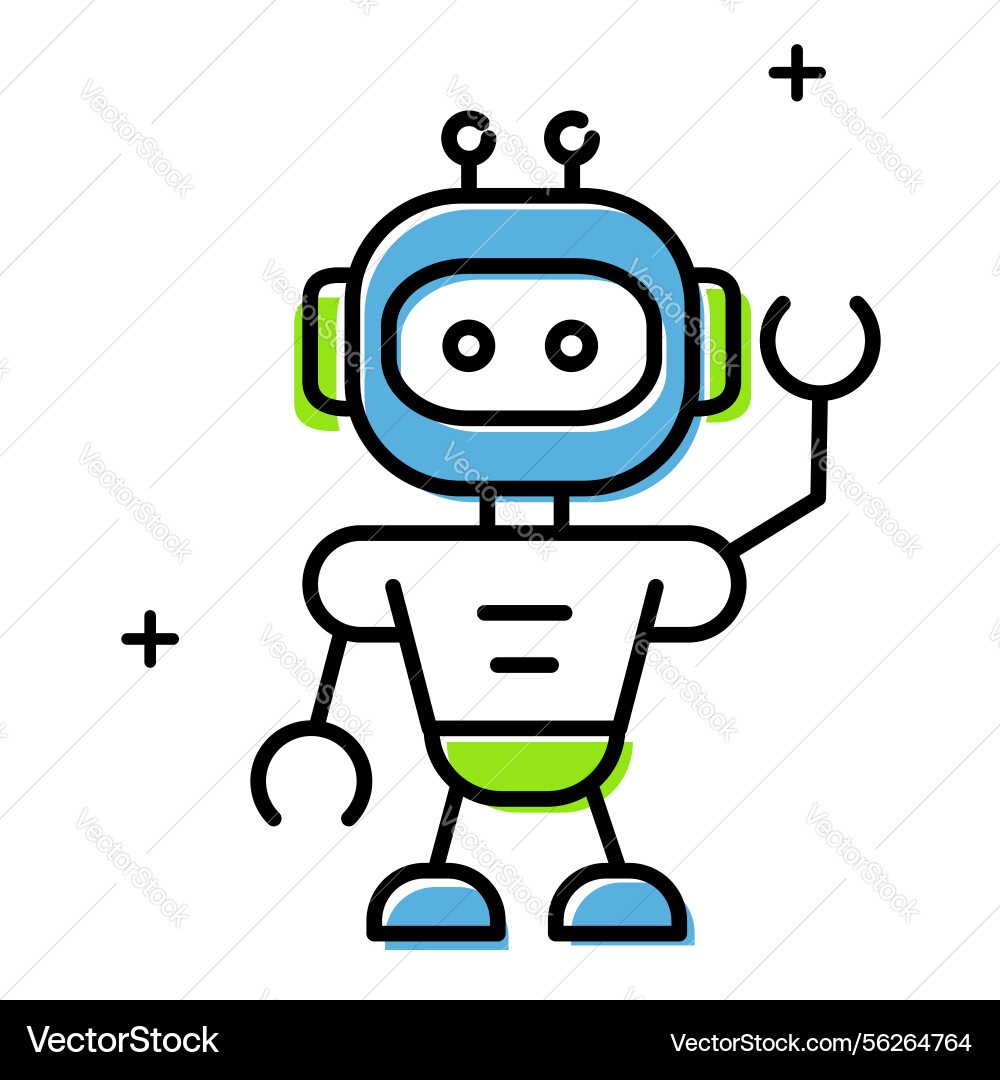 Humanoid robot artificial intelligence technology Humanoid robot artificial intelligence technology vector image
