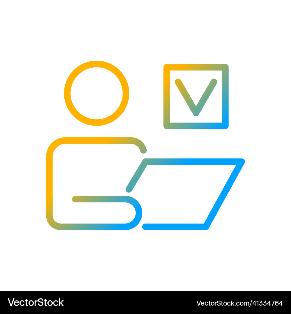 Individual tasks gradient linear icon Individual tasks gradient linear icon vector image