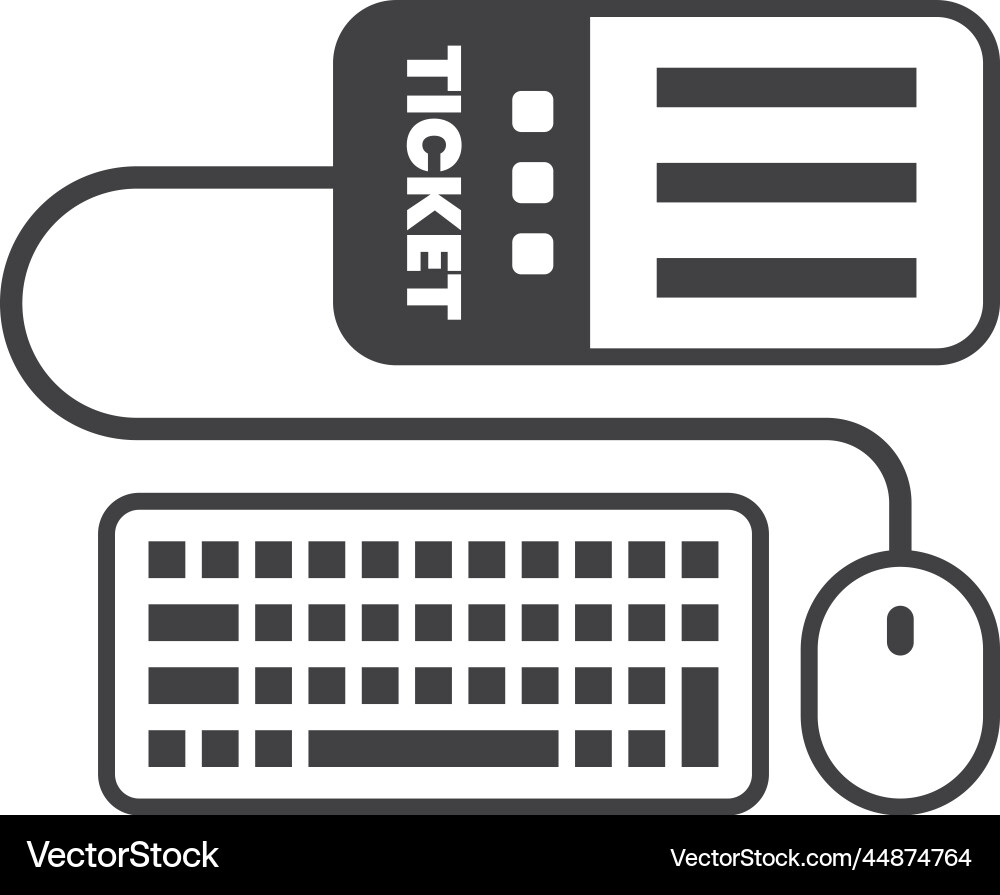 Keyboard and ticket in minimal style Keyboard and ticket in minimal style Vector Image