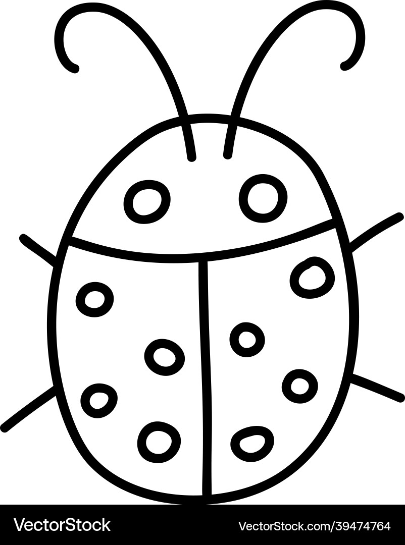 Ladybug linear icon thin line Ladybug linear icon thin line Vector Image