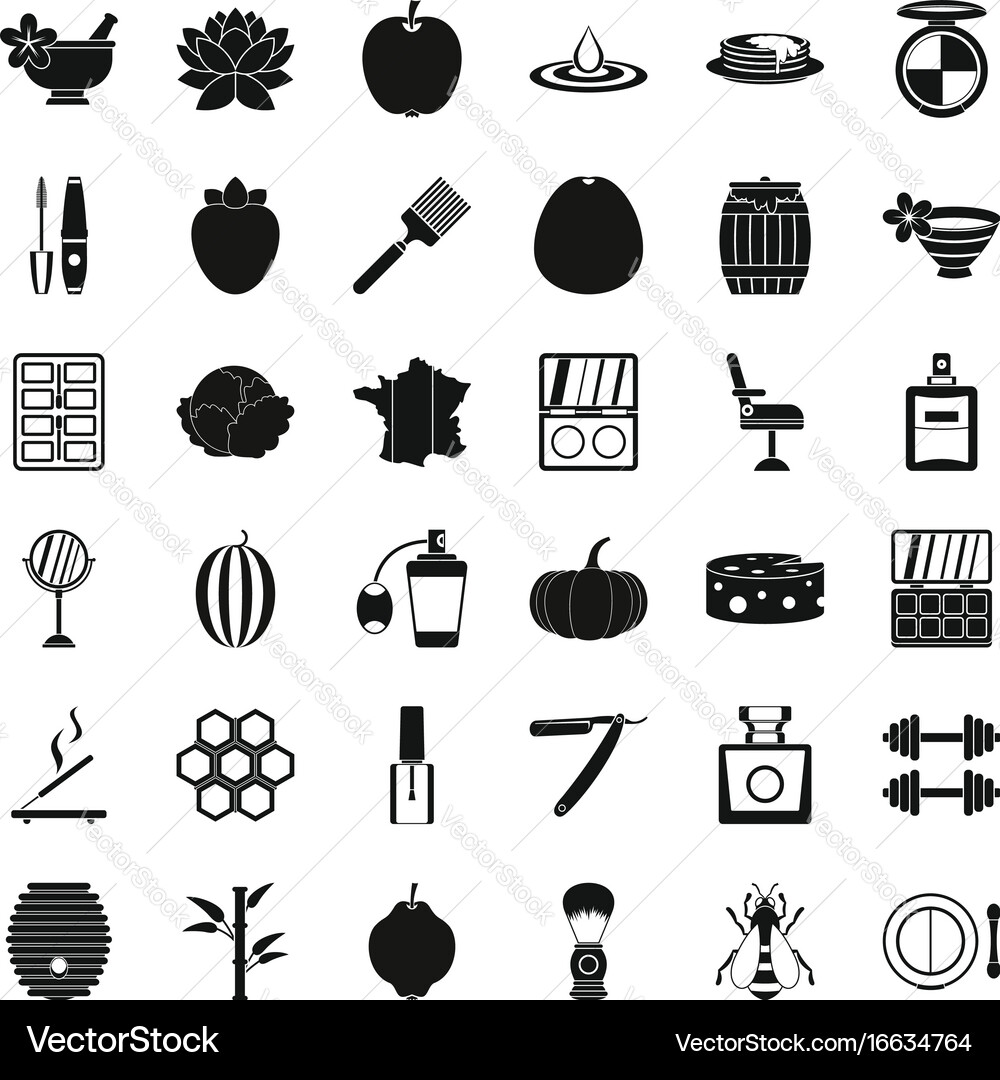 Make up product icons set simple style Vector Image