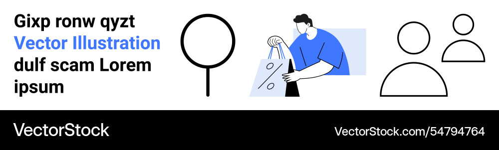 Man analyzing discount sales data searching Vector Image