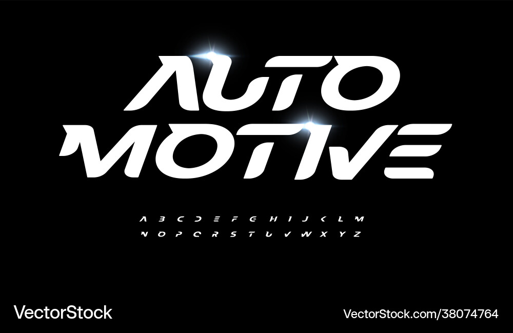 Modern Automotive Letter Font vector image