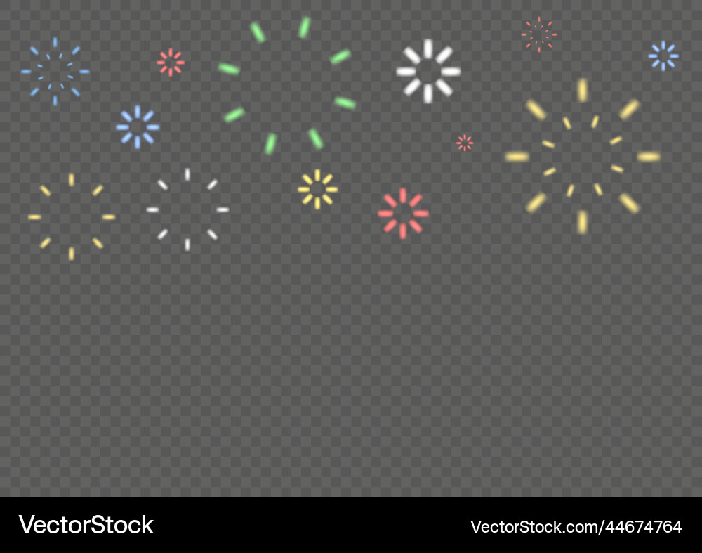 Set of color firework burst firecracker explosion vector image