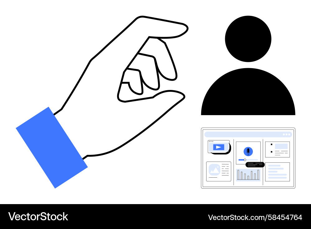 User Selection & Analytics Vector Image