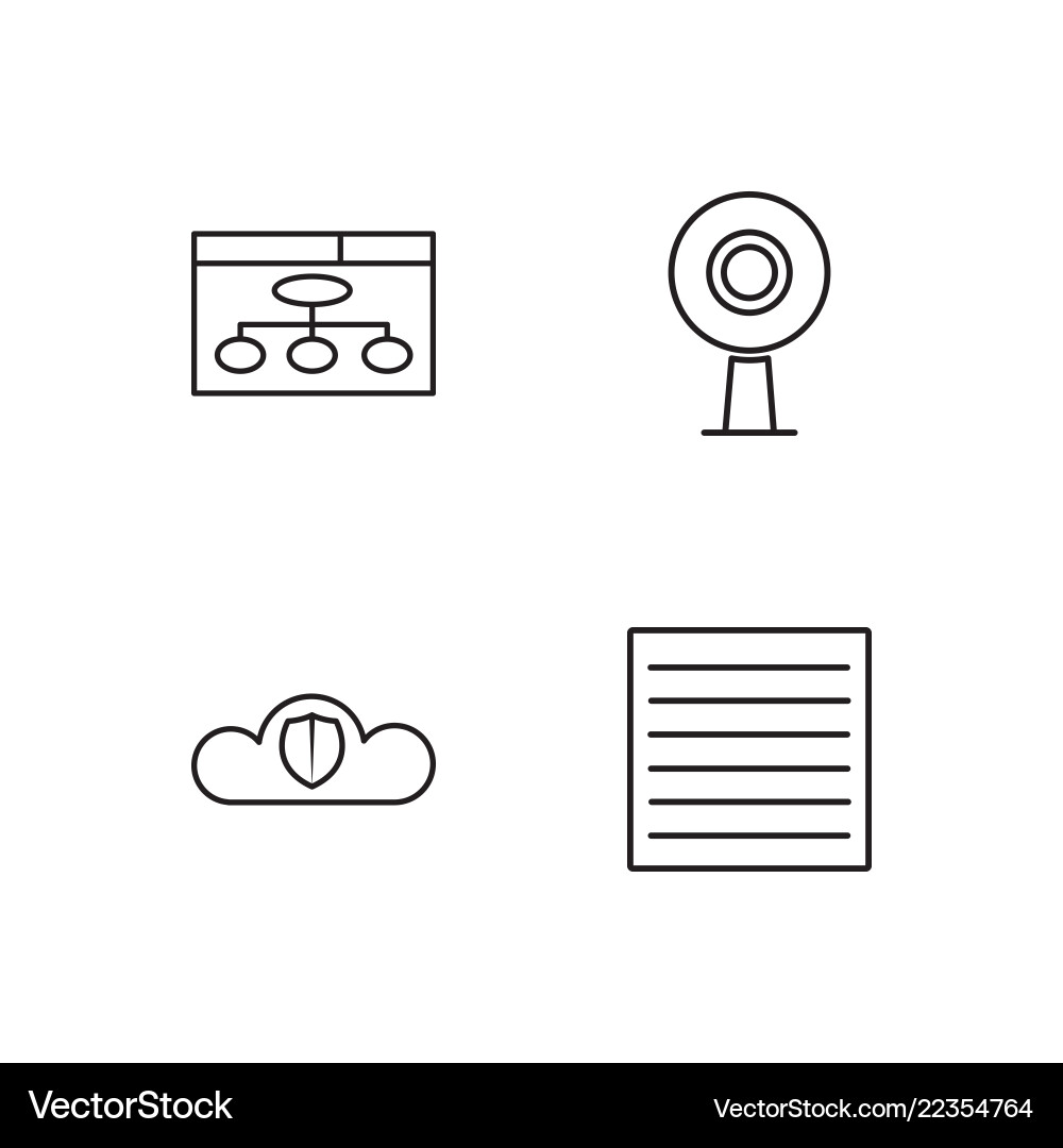 Web simple outlined icons set vector image