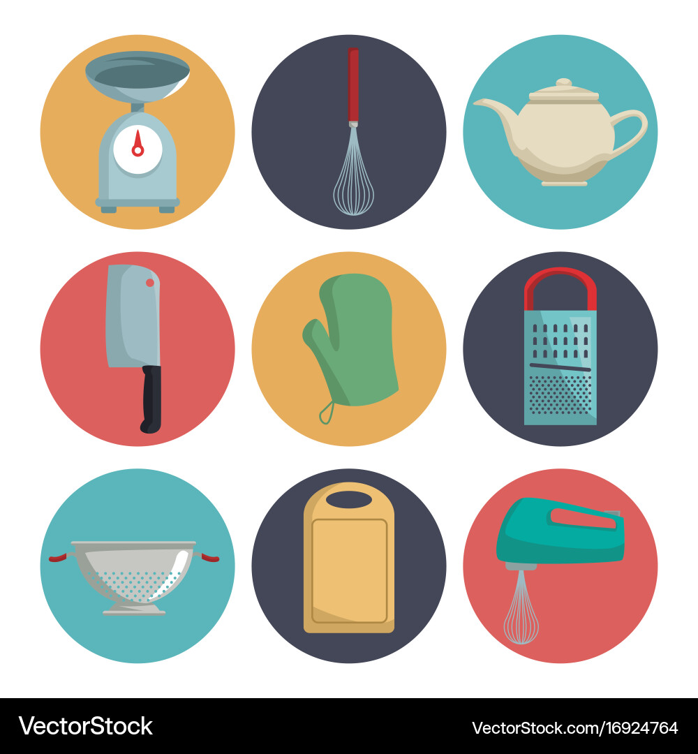 White background with set color of icons different Vector Image