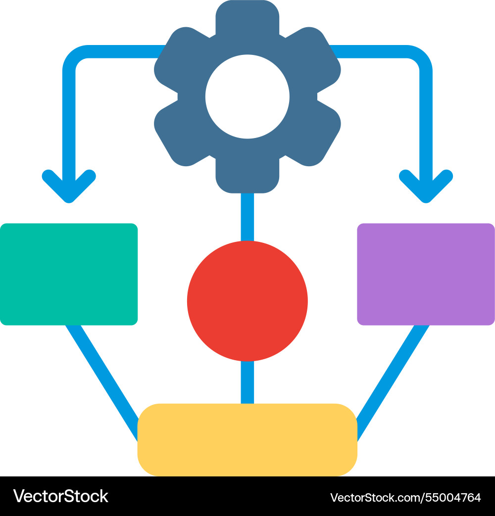 Workflow flat icon design vector image