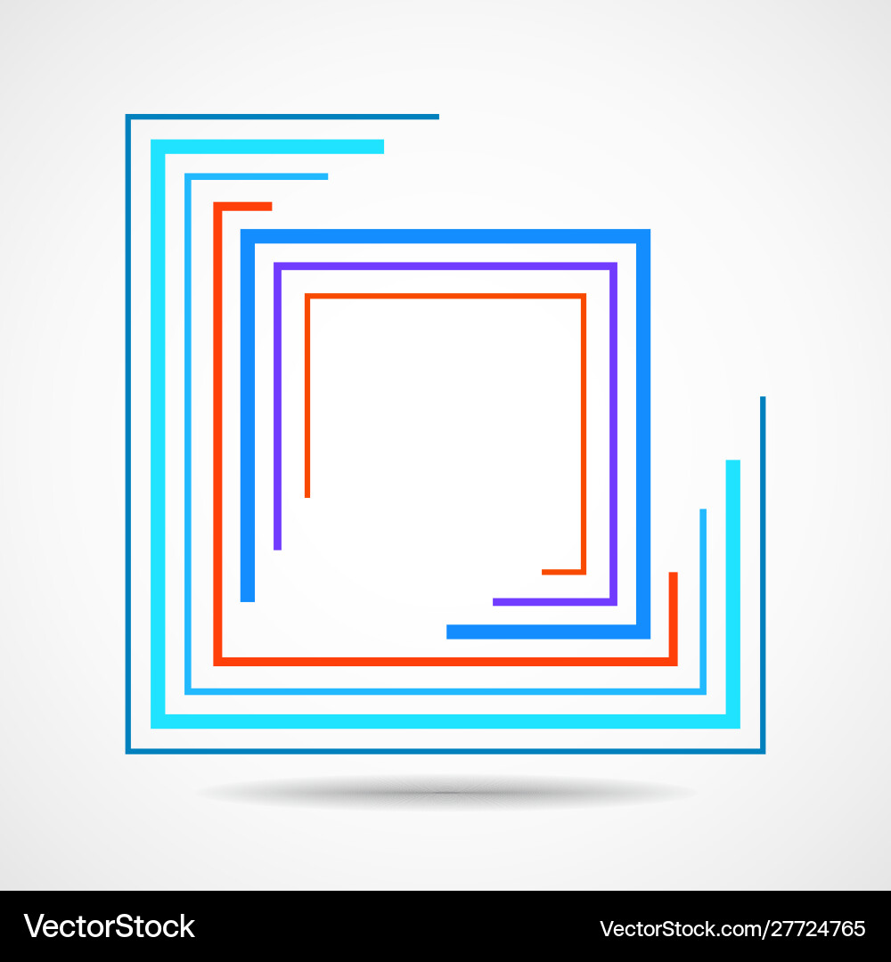 Abstract colorful square logo with lines Abstract colorful square logo with lines Vector Image