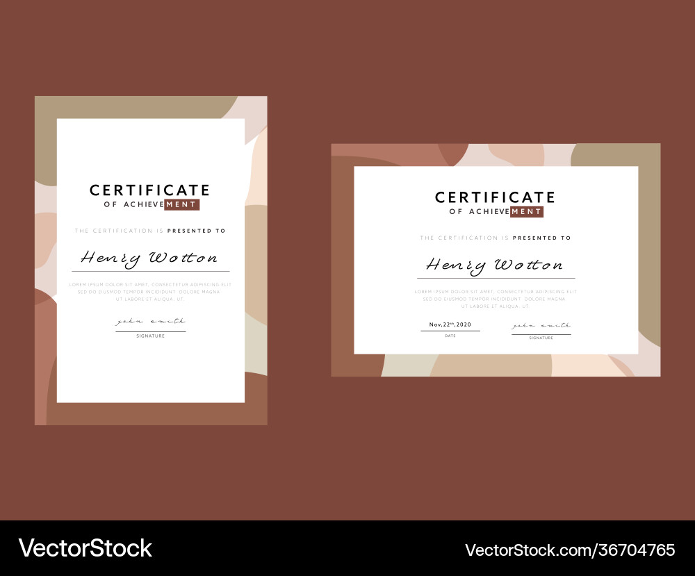Achievement certificate template layout in two Achievement certificate template layout in two Vector Image