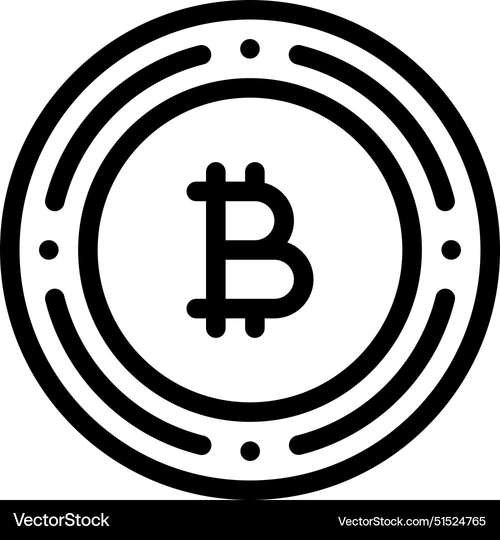 Bitcoins icon thin linear style design isolated Bitcoins icon thin linear style design isolated Vector Image