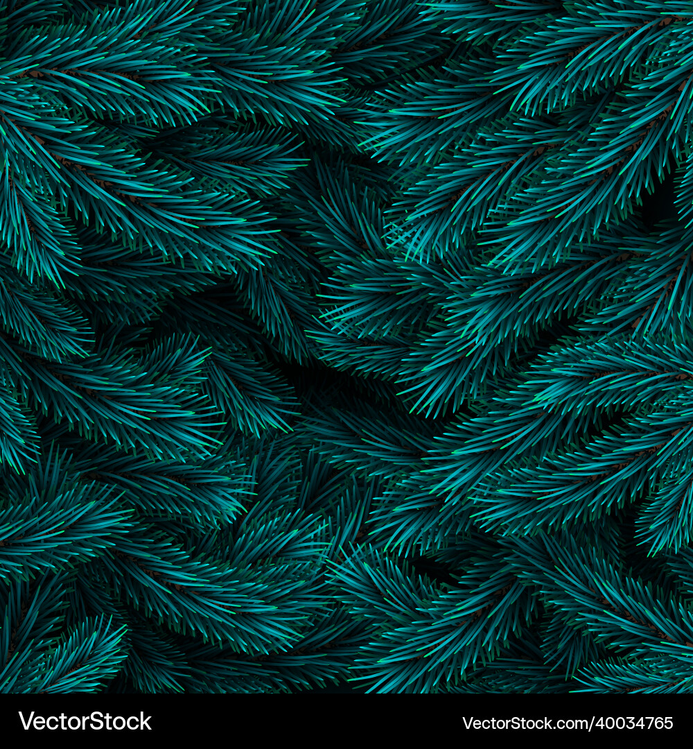 Blue Fir Branch Christmas Backdrop Vector Image