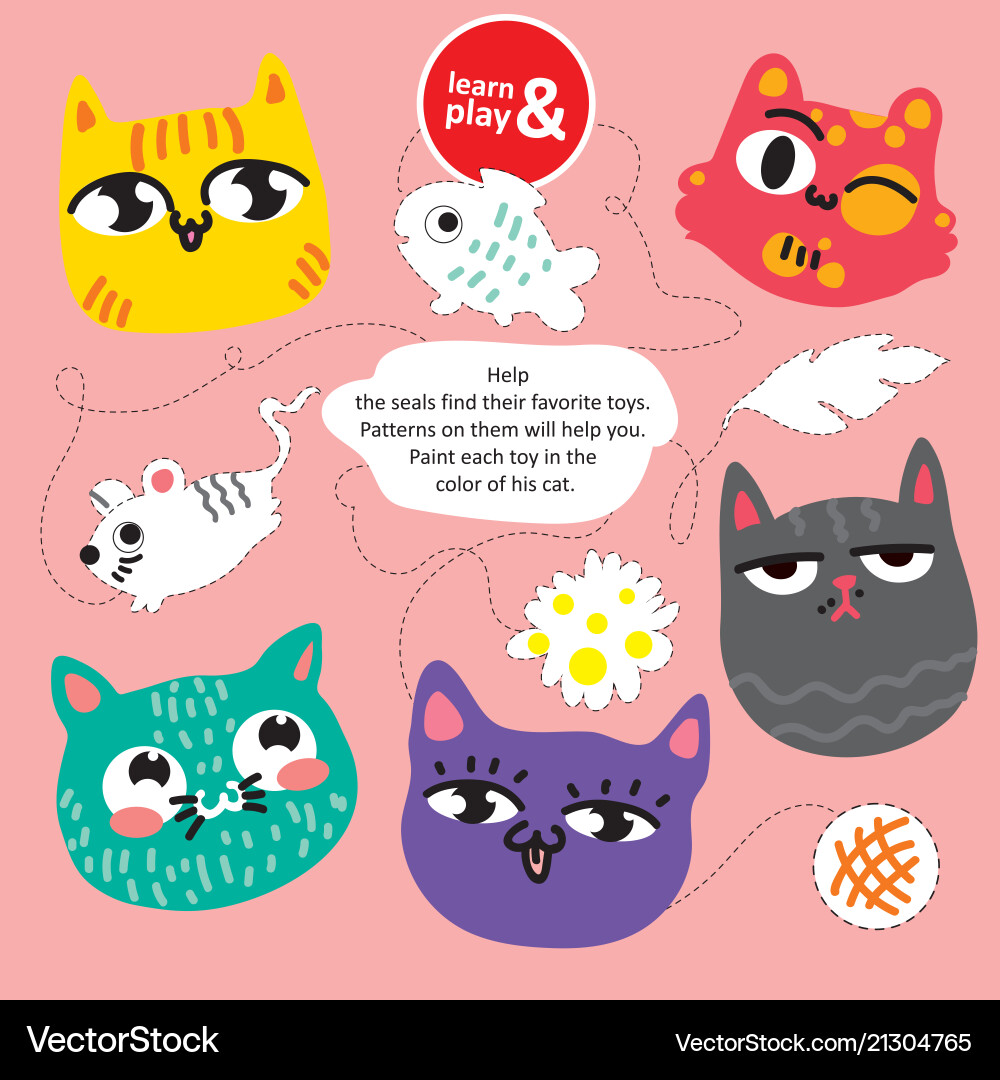 Cats game for development of logical Cats game for development of logical vector image