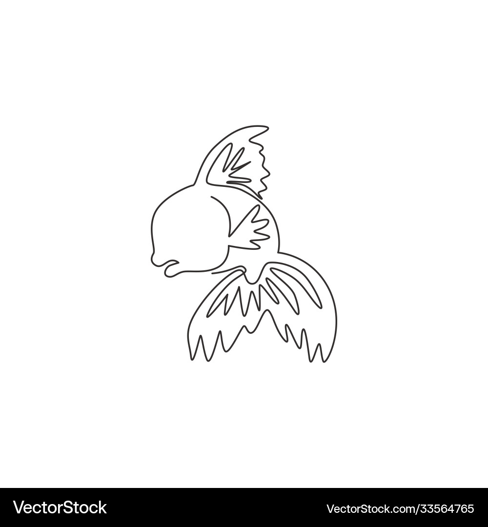 Continuous Line Goldfish vector image