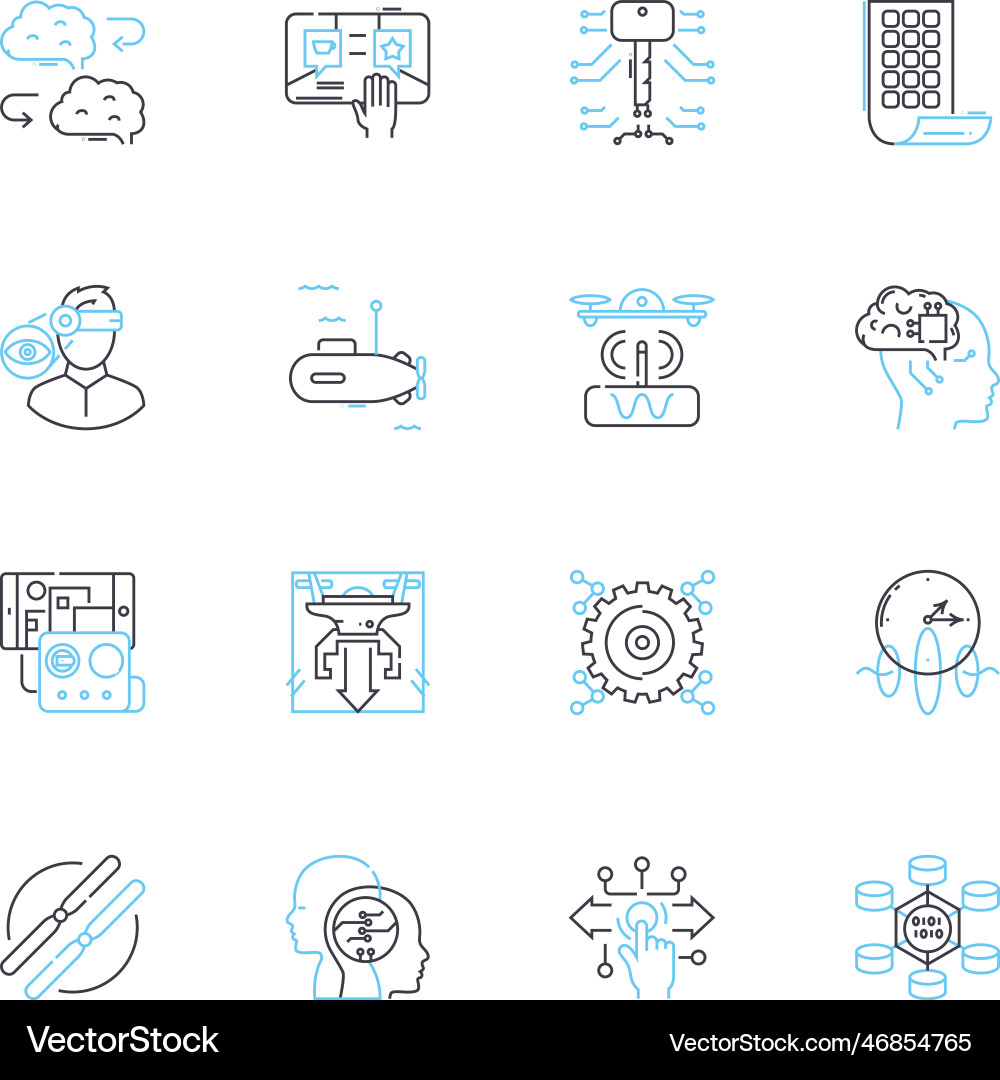 Digital transporting linear icons set e-commerce Digital transporting linear icons set e-commerce vector image
