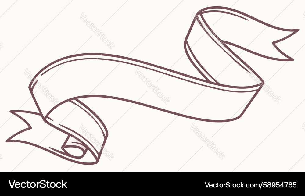 Elegant blank scroll banner for custom text Vector Image