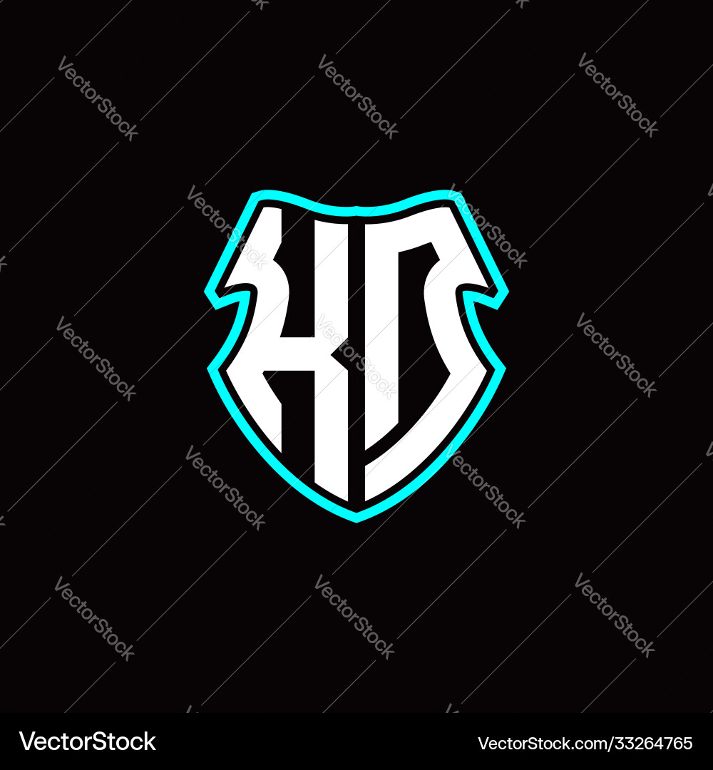 K d initial logo design with a shield shape K d initial logo design with a shield shape Vector Image