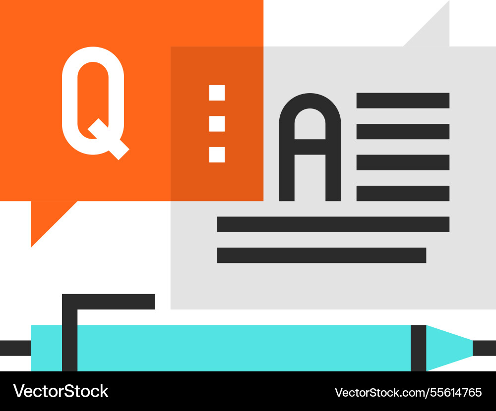 Questions and answers flat line web icon concept Questions and answers flat line web icon concept vector image