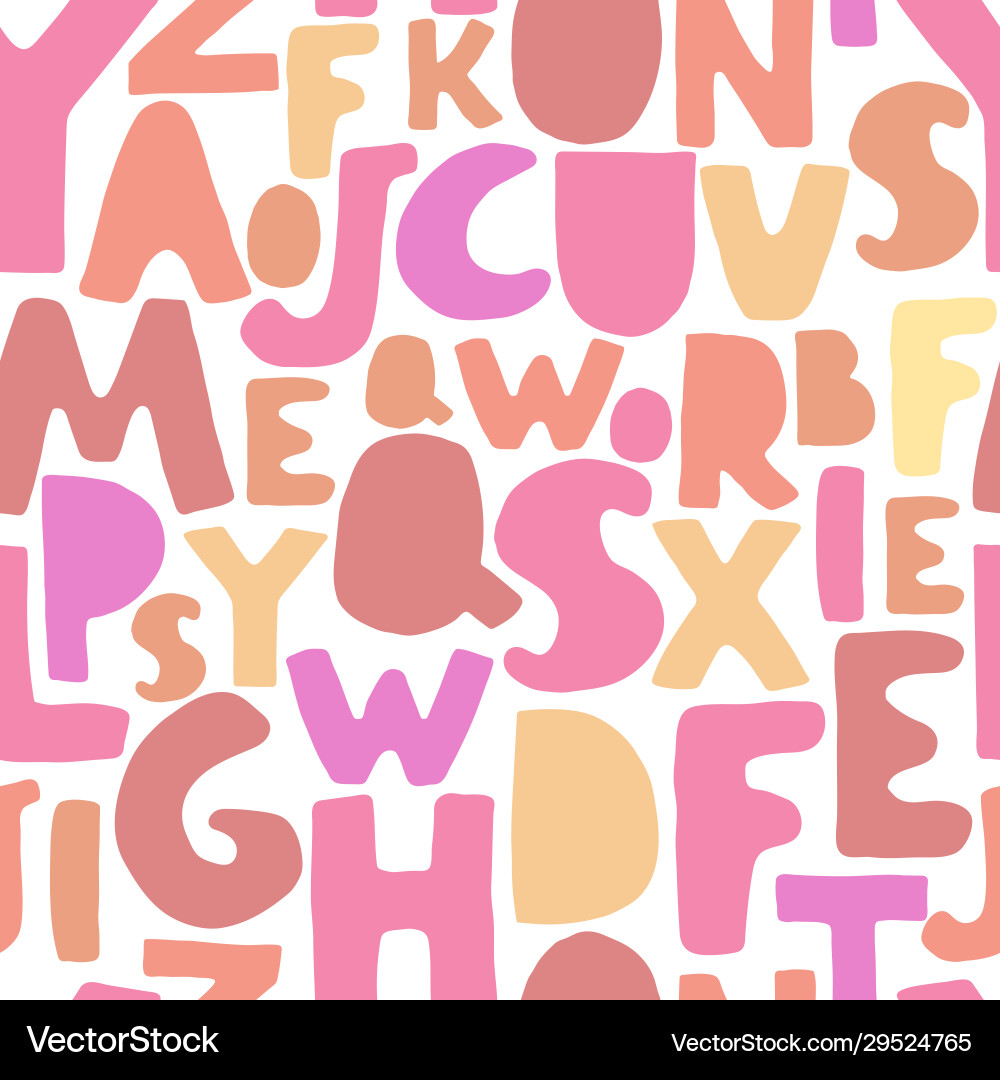 Seamless background with colorful letters Seamless background with colorful letters vector image