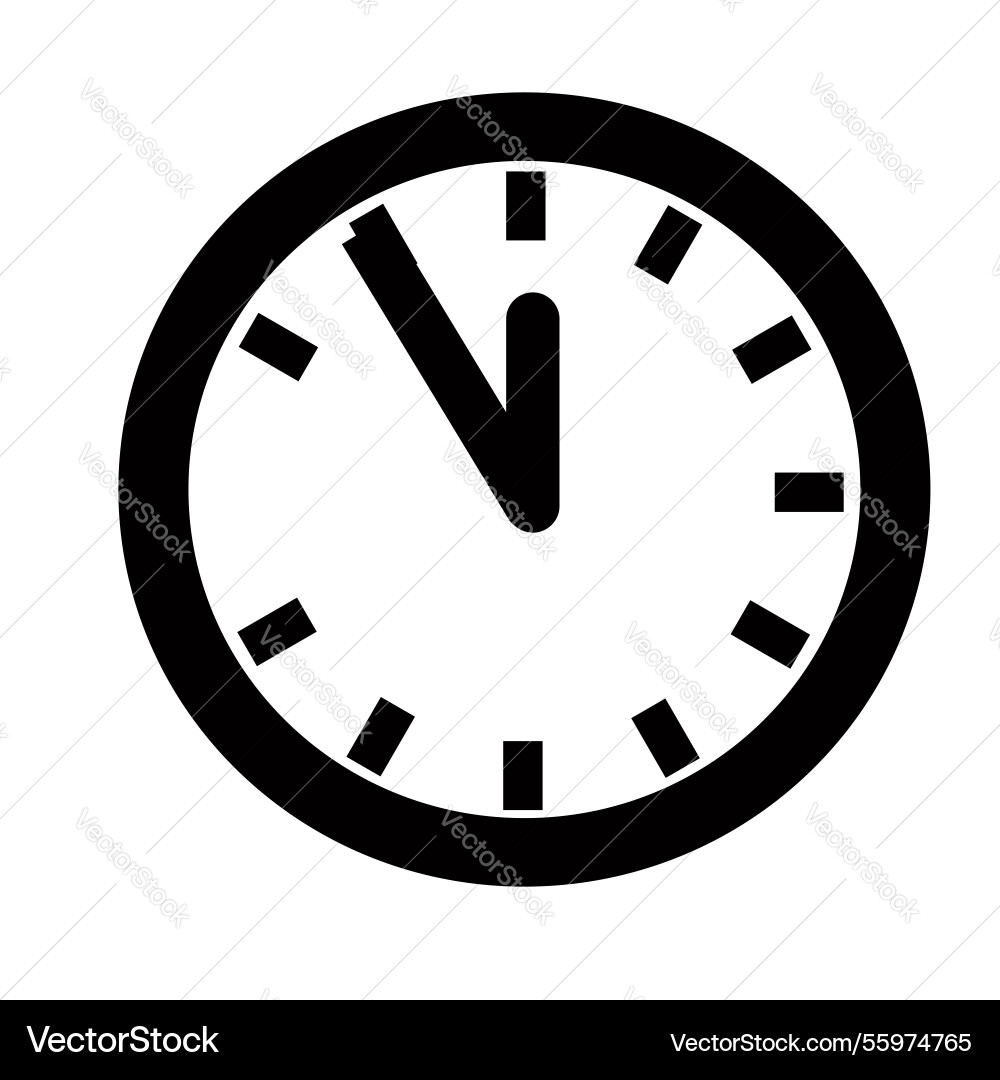 Simple clock showing the time 1155 Vector Image