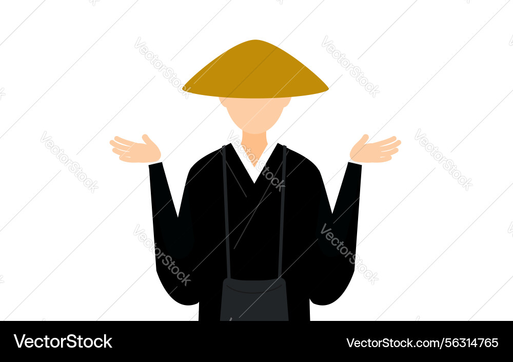 Simple of a buddhist monk questioning Vector Image