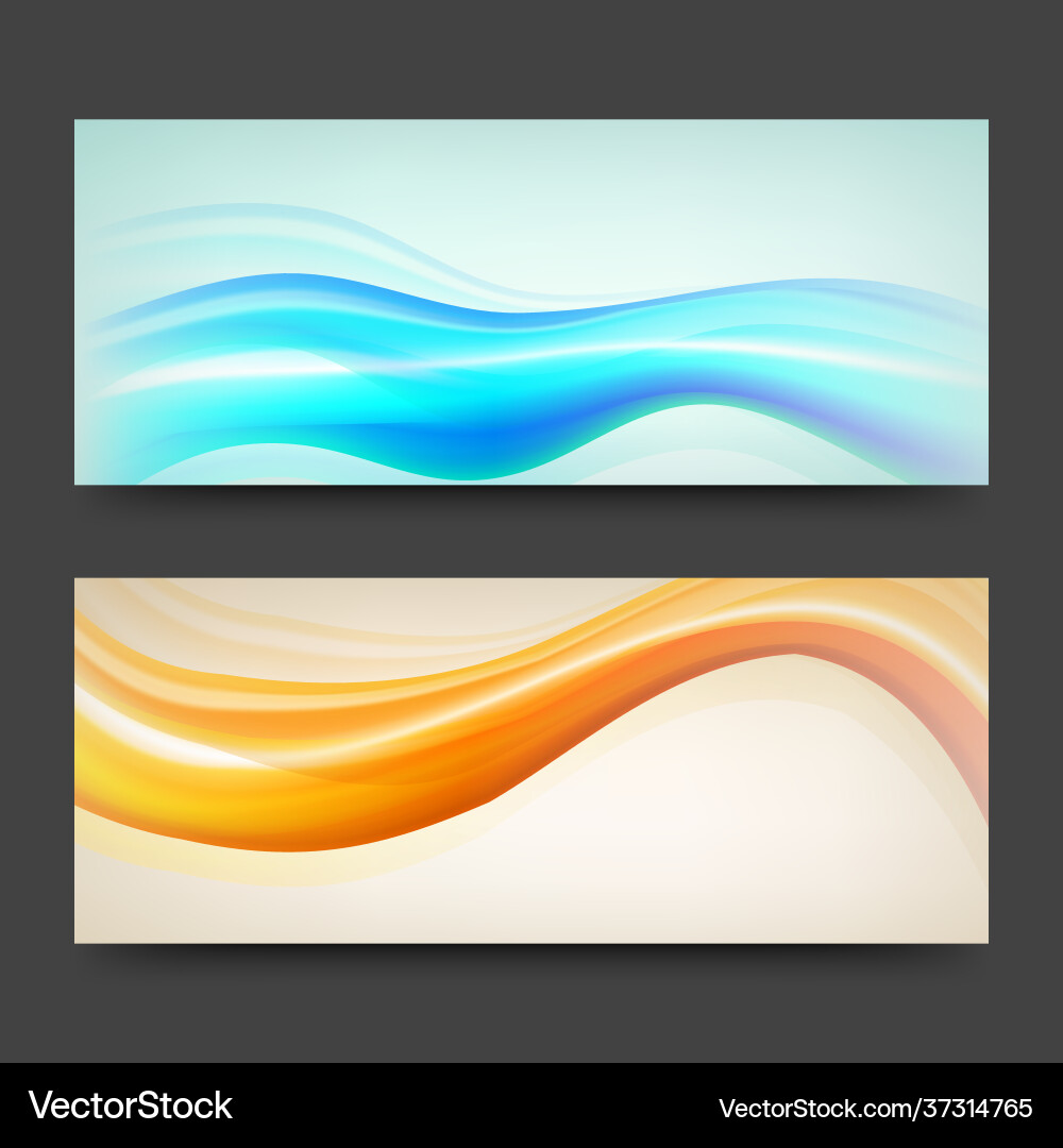Website headers or banners with glowing waves Vector Image