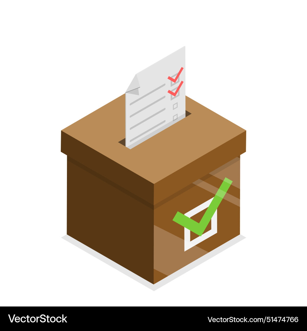 3d isometric flat of voting box set 3d isometric flat of voting box set vector image