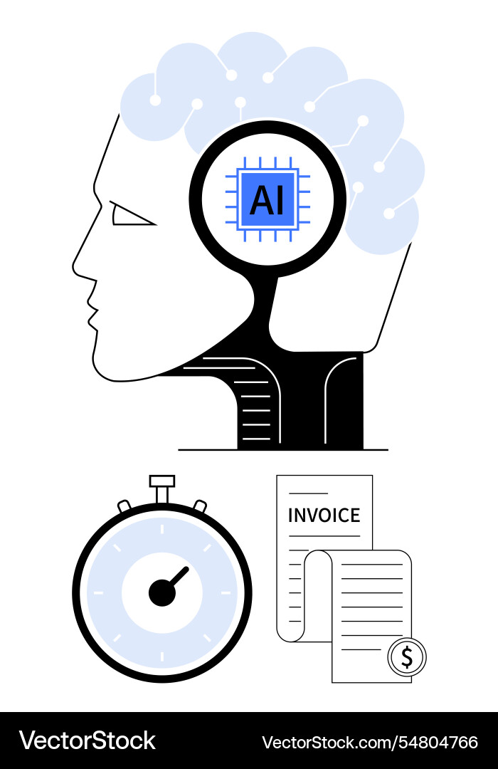 Artificial intelligence in automation streamlining Artificial intelligence in automation streamlining vector image