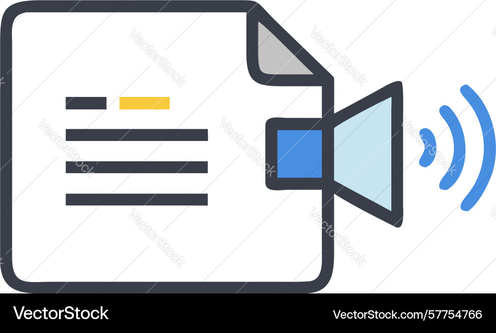 Audio document icon playback and sound file vector image
