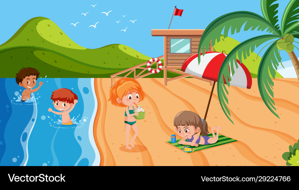 Background scene with children playing Background scene with children playing vector image
