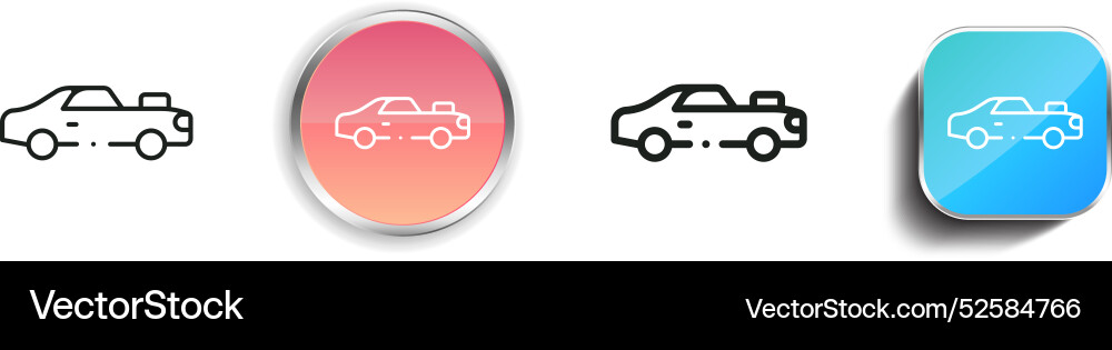 Car icon thin linear regular and button style Vector Image