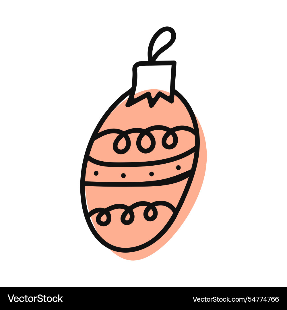 Christmas tree cone with simple pattern and pink vector image