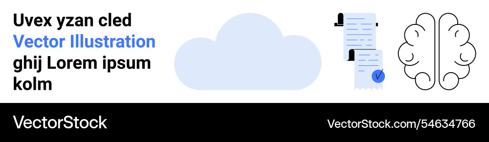 Cloud computing concept with brain document Cloud computing concept with brain document vector image